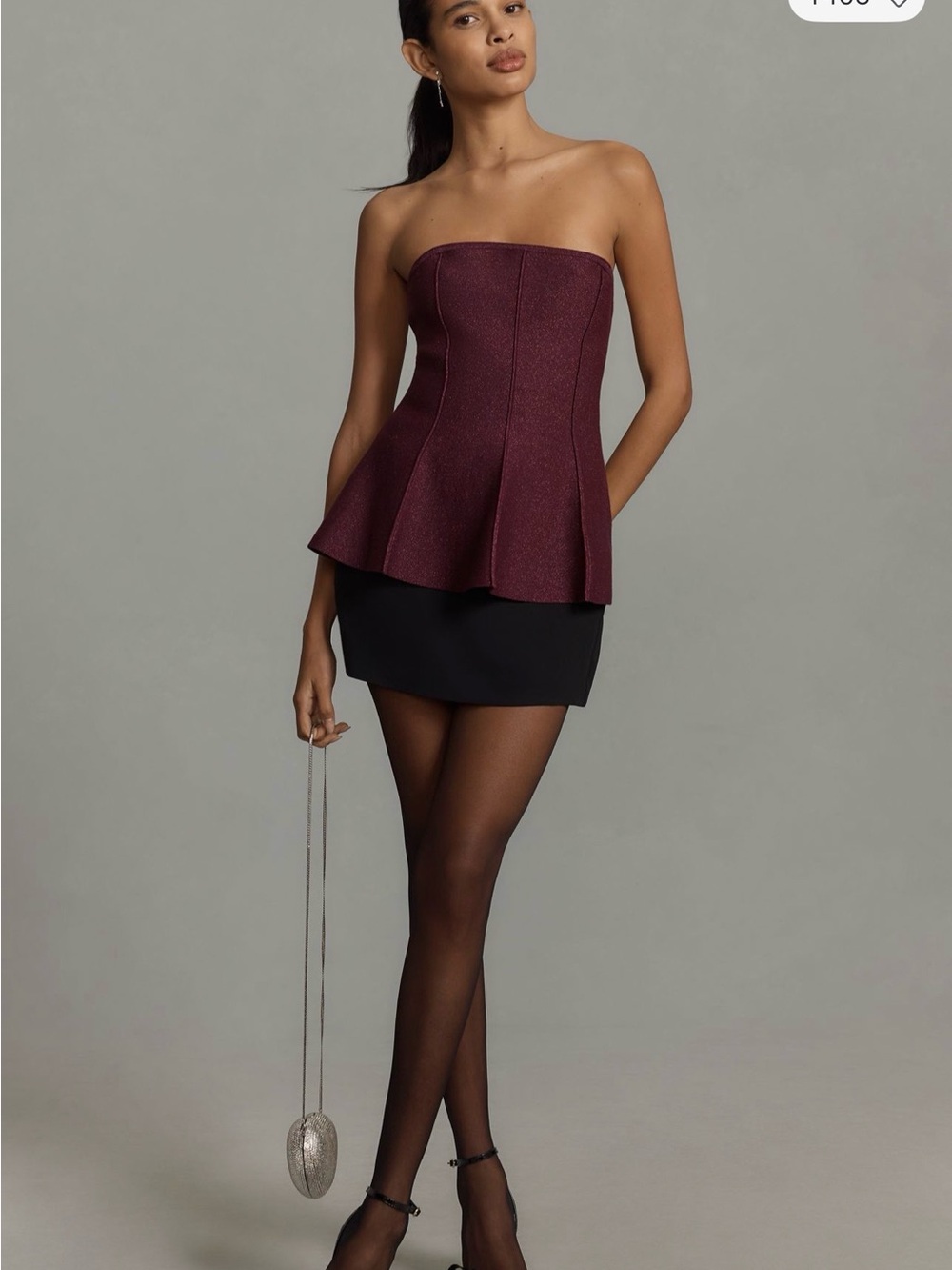 Pilcro Strapless Peplum Mini Dress in Burgundy
Brand new